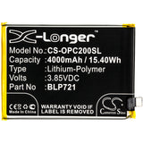 Battery for OPPO RMX1945 BLP721 3.85V Li-Polymer 4000mAh / 15.40Wh