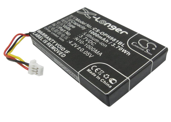 Battery for Opticon OPL-9715 N10-1000MA 3.7V Li-ion 1000mAh / 3.70Wh