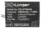 Battery for Alcatel One Touch X1 Dual LTE CAC2000012C2, TLp020C1, TLp020C2 3.8V 