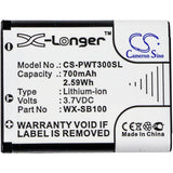 Battery for Panasonic WX-ST100 WX-SB100 3.7V Li-ion 700mAh / 2.59Wh