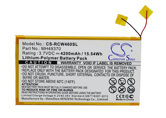 Battery for RCA RCT6203W46 MH49370 3.7V Li-Polymer 4200mAh / 15.54Wh