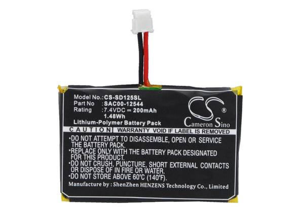 Battery for SportDOG SD-1225E Receiver SAC00-12544 7.4V Li-Polymer 200mAh / 1.48