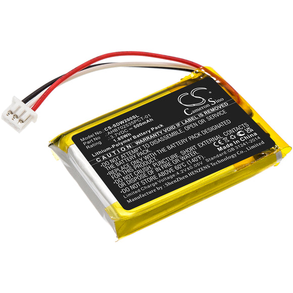 Battery for Sennheiser M3AEBT AHB702535PCT-01 3.7V Li-Polymer 500mAh / 1.85Wh