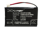 Battery for Safescan 6185 131-0477, LB-205 7.4V Li-Polymer 1200mAh / 8.88Wh