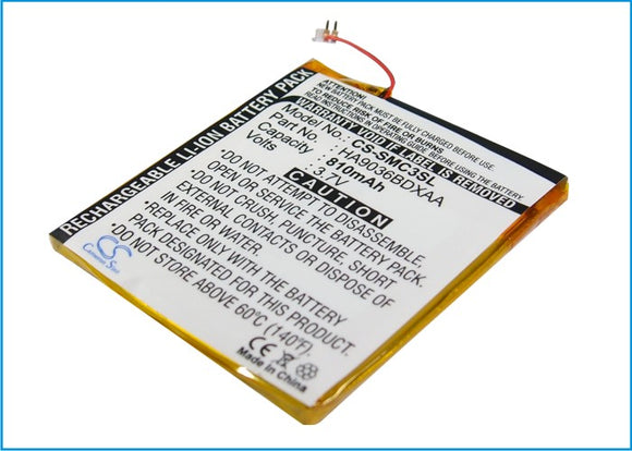 Battery for Samsung YP-CP3CB (4G) HA9036BDXAA 3.7V Li-Polymer 810mAh