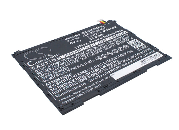 Battery for Samsung SM-P555Y EB-BT550ABA, EB-BT550ABE 3.8V Li-Polymer 6000mAh / 