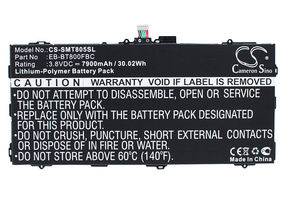 Battery for Samsung SM-T807P EB-BT800FBC, EB-BT800FBE, EB-BT800FBU 3.8V Li-Polym