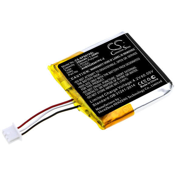 Battery for Sennheiser GSP 670 AHB552826TPC-2 3.7V Li-Polymer 350mAh / 1.30Wh