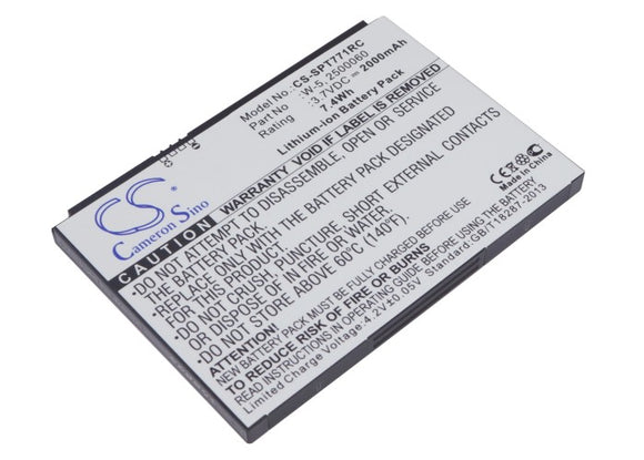 Battery for Sprint AirCard 770S 2500031, 2500060, W-5 3.7V Li-ion 2000mAh / 7.40