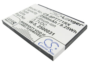 Battery for AT&T UNITE-344B 2500031, 2500060, W-5 3.7V Li-ion 2500mAh / 9.25Wh