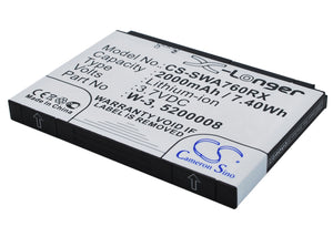 Battery for Sierra Wireless Wi-Fi 4G FC80 5200008, W-3 3.7V Li-ion 2000mAh / 7.4