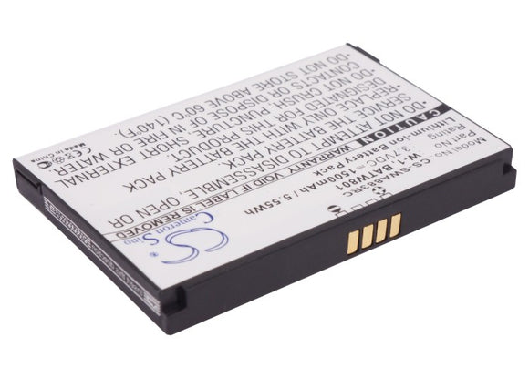 Battery for Sprint Zing 3.7V Li-ion 1500mAh / 5.55Wh