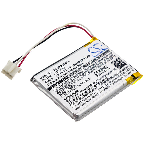 Battery for Sony MDR-XB950N1 LIS1553, LIS1553(SY6) 3.7V Li-Polymer 1000mAh / 3.7