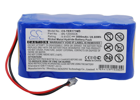 Battery for Terumo infusion pump TE-172 8N-1200SCK 9.6V Ni-MH 3000mAh / 28.80Wh