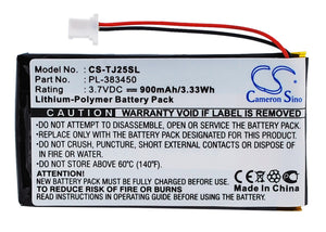 Battery for Sony Clie PEG-TJ25 PL-383450 3.7V Li-Polymer 900mAh