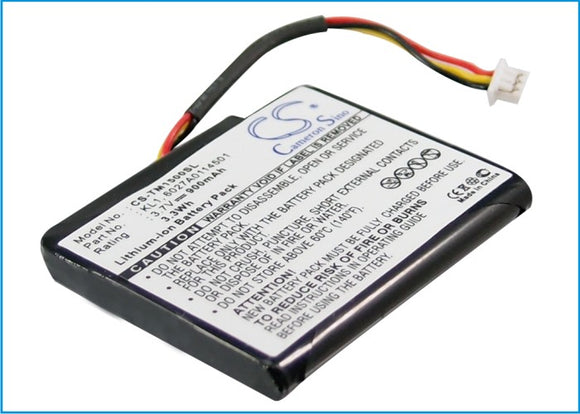 Battery for TomTom VIA 1400M 6027A0114501, KL1 3.7V Li-ion 900mAh / 3.33Wh