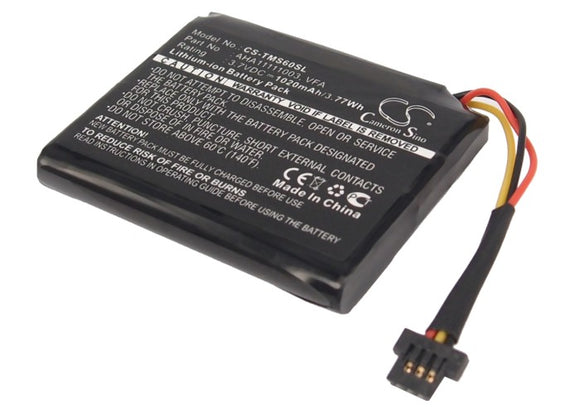 Battery for TomTom 4EN62. 4EN6.001.02 AHA11111003, VFA 3.7V Li-ion 1020mAh / 3.7