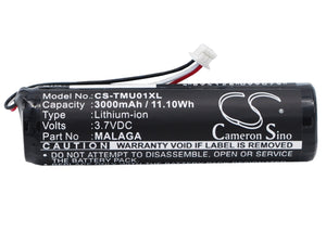 Battery for TomTom Urban Rider Pro 6027A0050901, MALAGA 3.7V Li-ion 3000mAh / 11