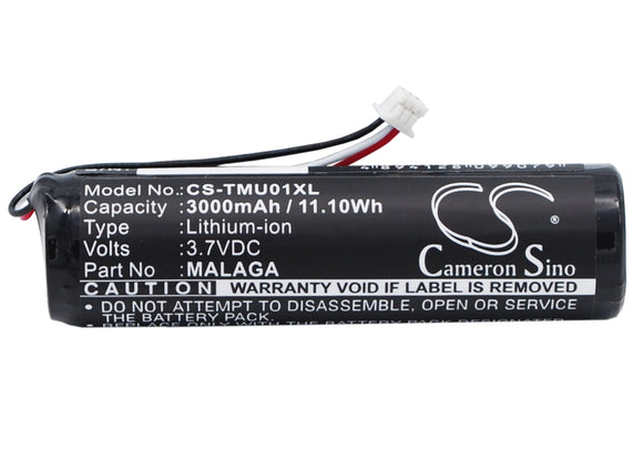 Battery for TomTom 4K00.13 6027A0050901, MALAGA 3.7V Li-ion 3000mAh / 11.10Wh