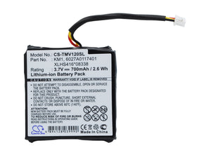 Battery for TomTom Via Live 6027A0117401, 6027A0117412, KM1, XLHS416*08338 3.7V 