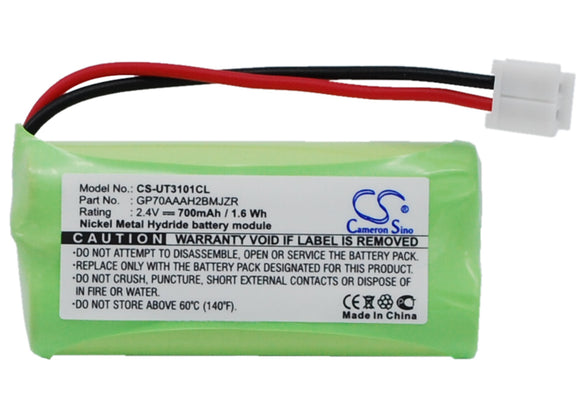 Battery for AT&T BT18433 2SNAAA70H-SX2F, 89-1335-00, BT8001 2.4V Ni-MH 700mAh / 