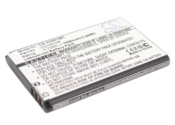 Battery for AIPTEK PocketDV T290 3.7V Li-ion 1050mAh / 3.89Wh