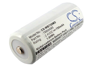 Battery for Welch-Allyn 70710 78904585 2.4V Ni-CD 750mAh / 1.80Wh